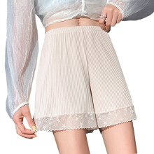 Lace Accent Underwear Shorts Anti Rolling Loose Half Slip Pettipants for Women
