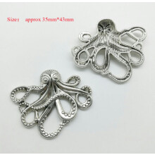 Wholesale Antique Silver Jewelry Charms Pendant Carfts DIY Finding Accessories-2pcs big octopus