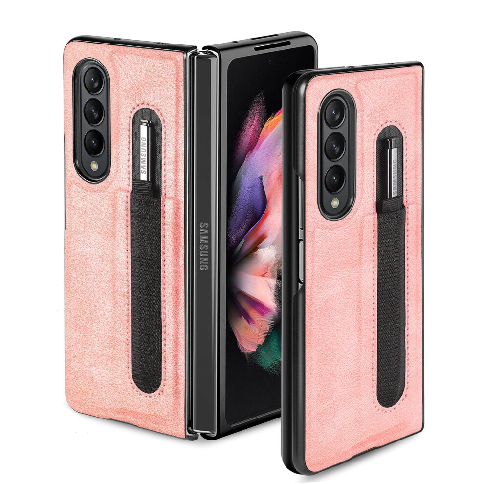 Pu Leather Wallet Case For Samsung Galaxy Z Fold 4 5G (7.6"), With S Pen Slot, Anti-Slip Flip Cover Â Pink 9479868987876