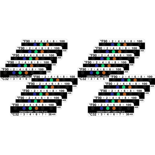 80 Pieces Temperature Strips Testing Adhesive Temperature Strips 90 to 100 Fahrenheit Degree Temperature Sticker Sticky