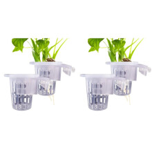 4 Stück Transparente Hängende Aquarium-Pflanzenhalter, Verstellbare Pflanzbecher für Aquarien, Pflanzbecher, Aquascapes-Zubehör