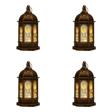 4X Eid Mubarak LED Lanterne Ornements Ramadan Lanterne Veilleuse Éclairage Décorations pour la Maison Ramadan Festival Fête Cadeaux,B