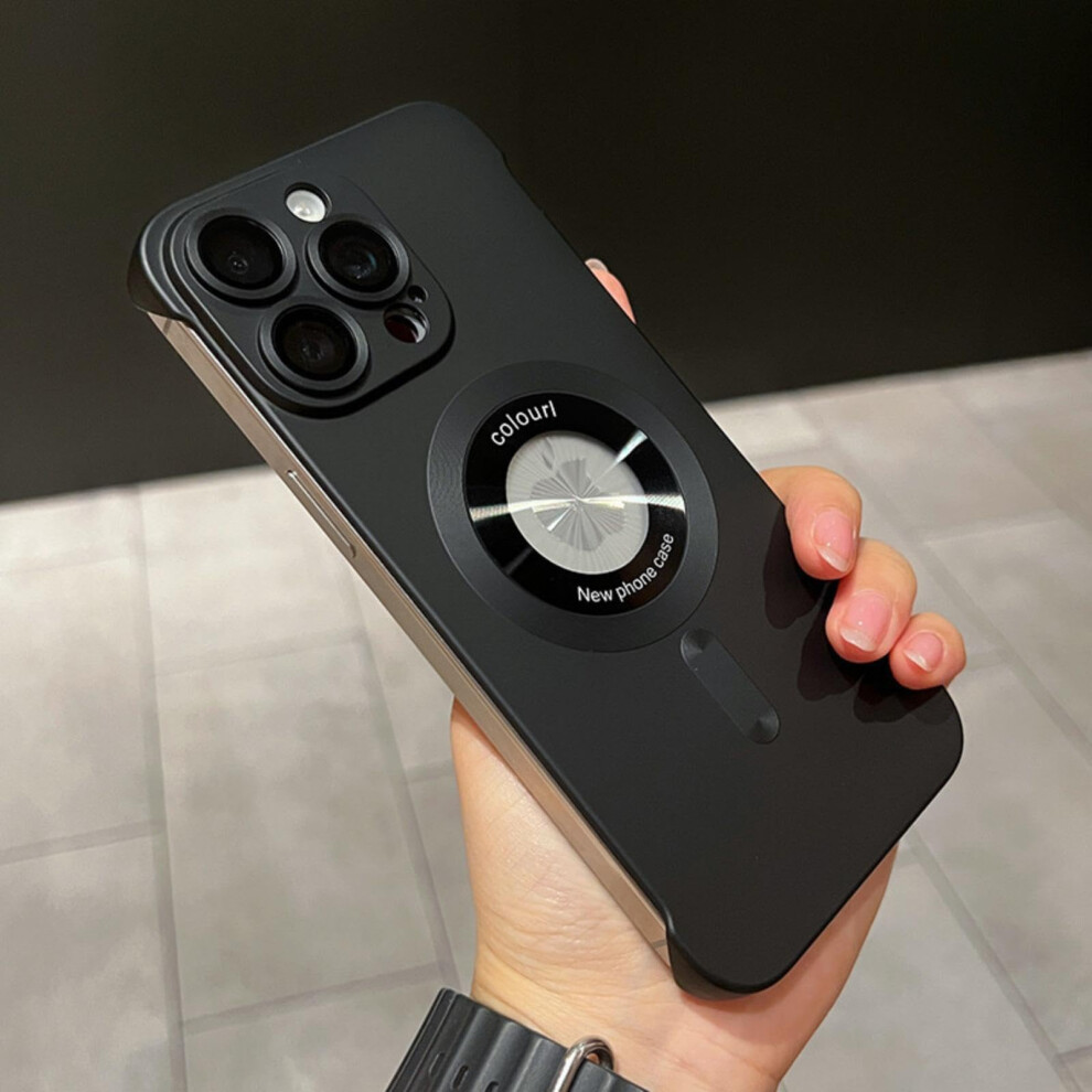 Magnetic Iphone Case With Antifingerprint Matte Finish, Slim Shockproof Cover For Iphone 15 Pro Max Black 9771547583226