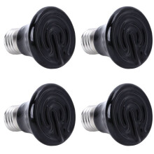 4X Varm 50W E27 Husdjursvärmelampa Svart Infraröd Keramisk Emitter Värmelampa Husdjursbrooder Reptillampa 220-230V