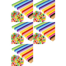 6750 Hojas de Tiras de Papel de Estrella, 27 Colores Surtidos, Papel de Estrella Lucky Wish, Papel de Estrella de Doble Cara para Niños y Adultos