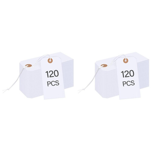240 Pcs Gift Tags with Elastic String,Blank Shipping Tags Large Marking Gift Bags Tags Writable Price Tags Inventory Tag 1