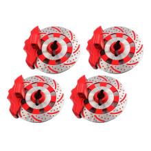4pcs RC Brake Disc Set for 1/7 Scale RC Truck, Durable Alloy Construction, Stylish Red Finish