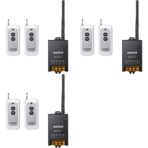 3X Remote Control , 12V/24V/48V/72V 40A Relay, Wireless RF  with 984FT Long Range Remote