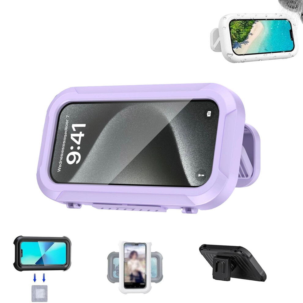 Waterproof Shower Phone Holder With 480 Rotation, Touchfriendly Antifog Wall Mount For 47' Phones (Purple) Purple 9771547584742