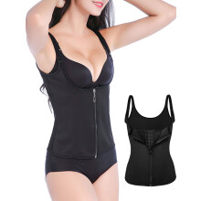 Dame Underbust Midjetrener Shapewear Vekttap Tanktopp Korsett Busiter Trening Kroppsformer Mage Fettforbrenner Shapewear Vest med Glidelås og Hekte