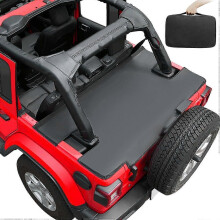 Tonneau Cover for Jeep Wrangler JK Unlimited (20072018) 4 Door Rear Vinyl Trunk Cargo Cover, Jeep Tailgate Ton Cover, Black, 3 Set