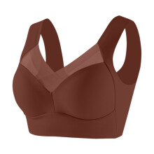 Full Bust No Underwire Bra, Seamless Design with Side Support Panels, Perfect for Large Cup Sizes & Smooth Look Coffee 48