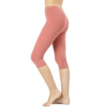 Plus Size Essential Basic Bomuld Spandex Stretch Leggings Under Knæene 15" Længde