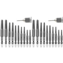 Screw Extractor Set,20 Pcs Screw Extractor,1/4inch Hex Shank Broken Screw Extractor,Screw Remover & Extractor Bit Set