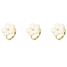 Napkin Rings Set of 18 Napkin Rings Holders White Flowers Napkin Buckles Elegant Napkin Holders for Dinner Table