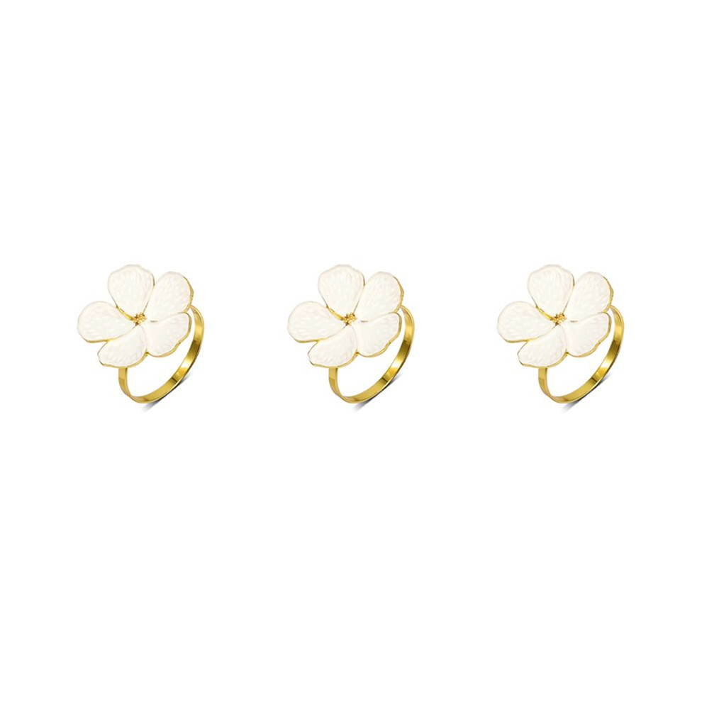 Typecat White Napkin Rings Set Of 18 Napkin Rings Holders Flowers Napkin Buckles Elegant Napkin Holders For Dinner Table