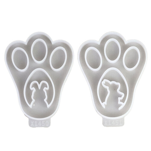 2 Stück niedliche Hasen-Pfoten-Form, Silikonformen, Ostern,