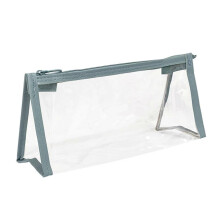 (Blue) Clear Pencil Case See Through Pencil Case (Pink)