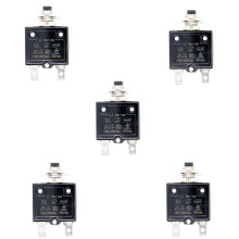 5 x 5A Leistungs Schalter 12 V / 24 V Taste Rück Stellbare Wärme Schalter Panel Installation mit Wasserdichte Kappe