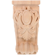 Wood Carved Corbel Onlay for Home Decor Khaki 1 Set