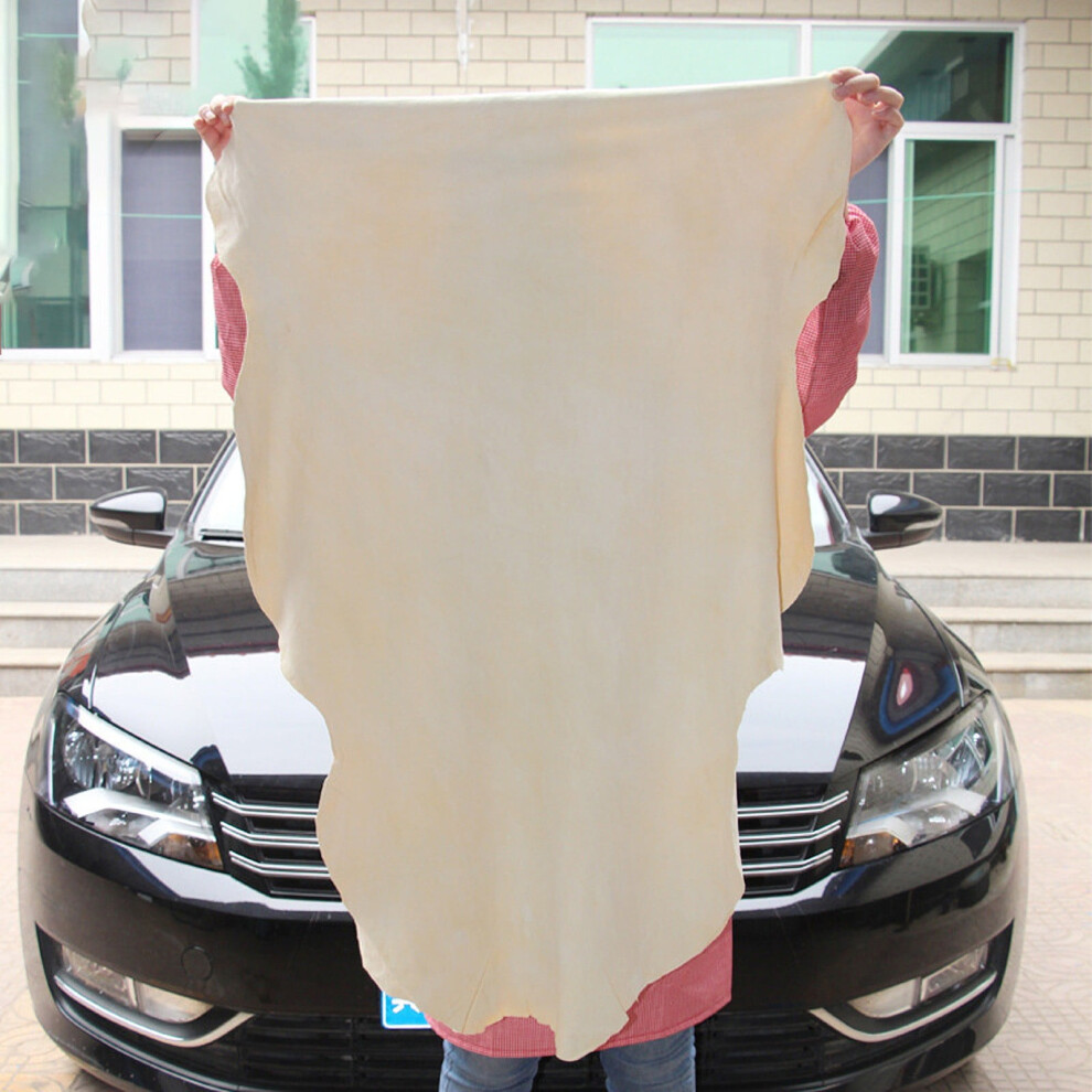 Real Sheepskin Car Drying Towel, 35.4X23.6in, Suede Chamois Cloth For Cleaning, Water Absorption & Polishing Â Compatible With All Cars 9479868058682