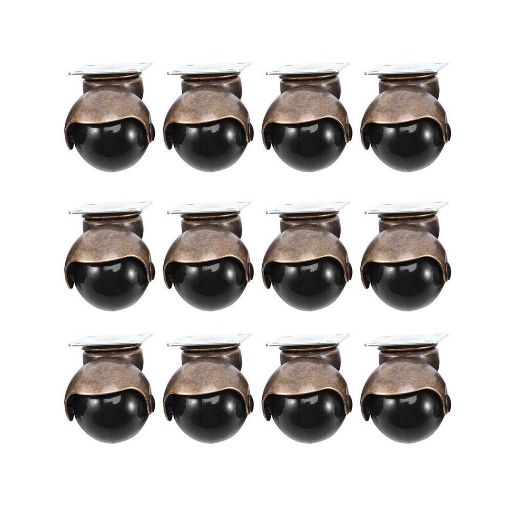[12 Pack] Swivel Top Plate Hooded Caster Wheels, Antique Bronze (1.5-Inch No Brake) 6032345772834