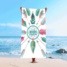 Mandala Flower Beach Towel Premium Fine Fiber Quick-Drying