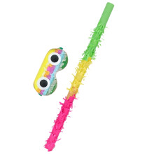 FRCOLOR Sjovt Pinata-sæt med bind for øjnene i assorterede farver til fødselsdag, let og holdbart