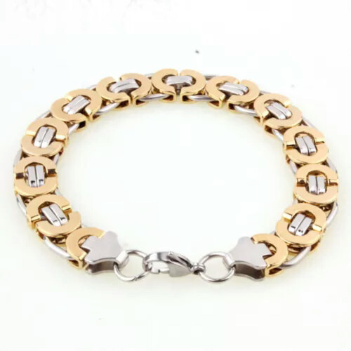 Rustfrit stål byzantinsk armbånd 11 mm 7,5 tommer