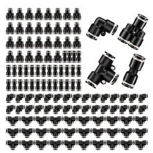 Push-to-Connect Air Line Pneumatic Fittings Kit 60 Pieces
