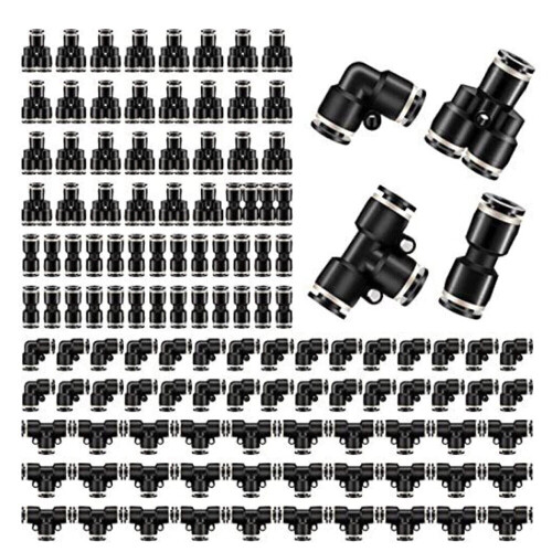 Tryckkopplingar Luftledning Pneumatiska kopplingar Kit 60 delar Snabbkoppling