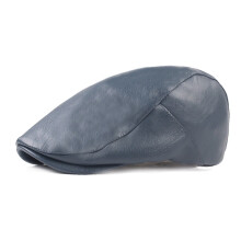 Men Classic Faux Leather Beret Newsboy Hat Golf Driving Cabbie Hats Flat Cap