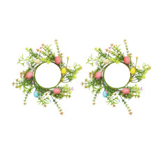 10" Artificial Easter Wreath with Colored Eggs & Twigs – Spring Front Door Décor, Farmhouse Easter Decor, Gifts