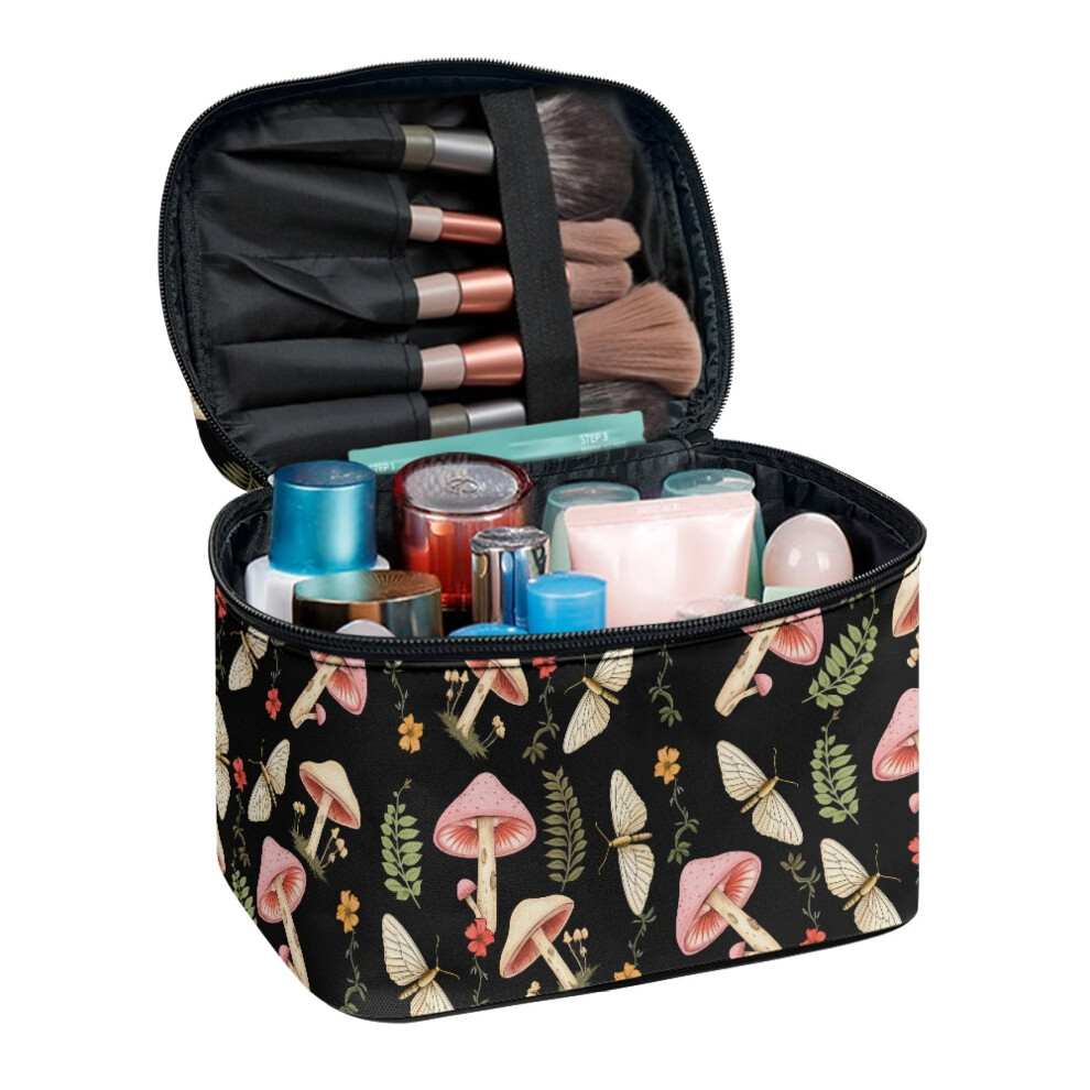 Travel Cosmetic Toiletry Bags Mushroom Butterfly Lightweight Handle Makeup Bag Organizer Portable Gift