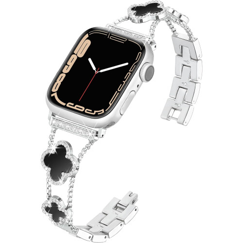 Λουράκι με τετράφυλλο τριφύλλι συμβατό με Apple Watch 38/40/41/42mm – Ελαφρύ, ρυθμιζόμενο