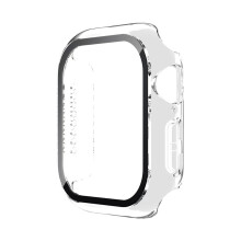 Case for Apple Watch 44mm with Tempered Glass Screen Protector, 360 Full Coverage Shock‑Resistant Bumper for iWatch Series 6 5 4 SE (Clear)