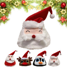 Electric Singing & Dancing Christmas Hat – Interactive Plush Reindeer/Penguin/Santa Swing Hat for Adults & Kids, Compatible with Holiday Parties