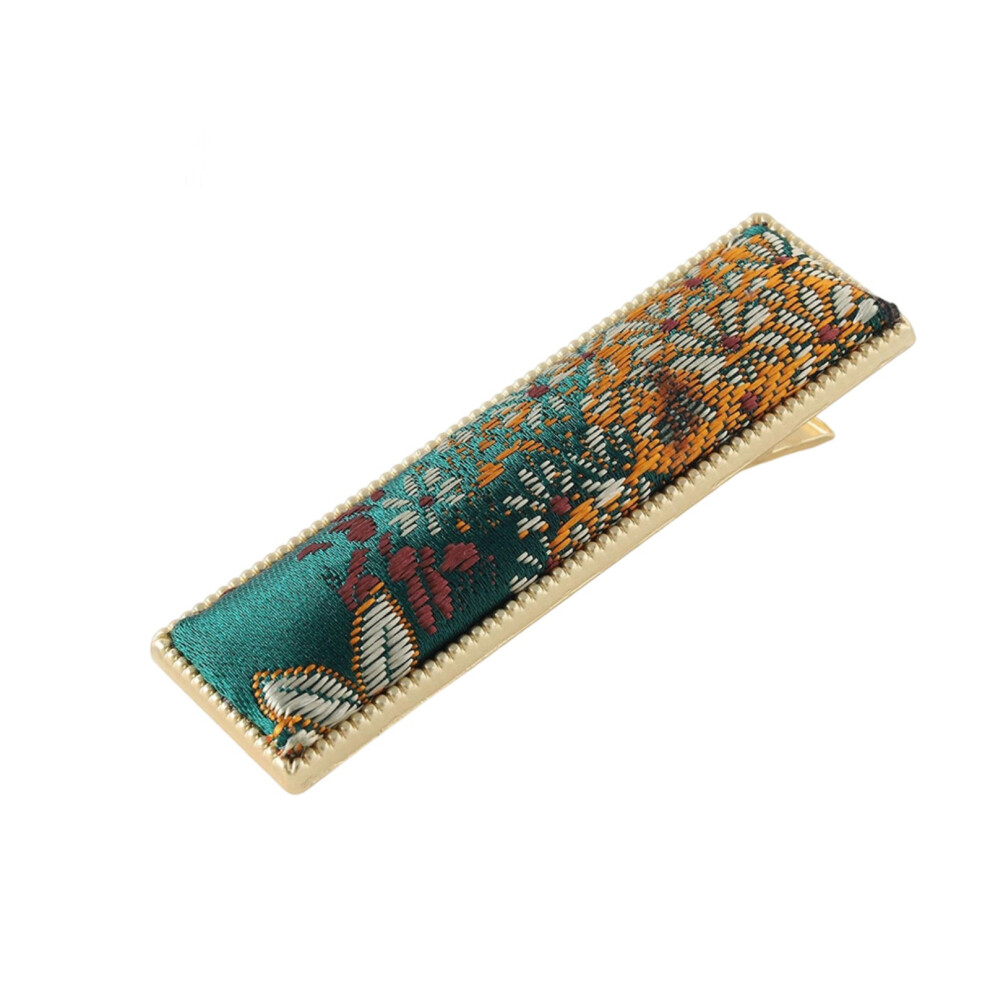 Dark/Green Handcrafted Fabric And Metal Hairpin Inspired Ancient Chinese-2