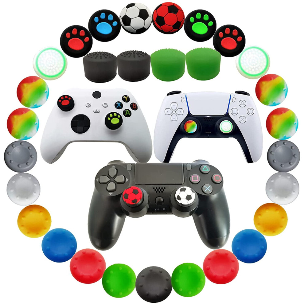 36Pcs Silicone Joystick Grips For Ps5, Ps4, Xbox 360 & Xbox One Controllers Â Compatible With Ps5, Ps4 9028731612676