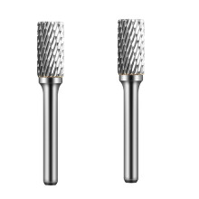 2X Tungsten Carbide Burr Double Cut Rotary Tool Die Grinder Bits,1/4 Inch Shank,for Wood Carving,Metal Working,Grinding