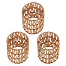Handwoven Pendant Lamp Shade Boho Lampshade for Wall Sconce Rustic Ceiling Light Shade Chandelier Lamp Shade for Outdoor Restaurant Decor 3pcs