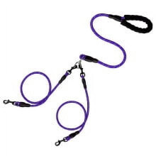 Heavy-Duty Dual Dog Leash with Padded Handle, 360 Rotating Splitters, Detachable & Reflective—Compatible with Multiple Dogs