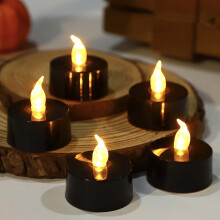 6Pcs Halloween LED Tealights, Flameless Soft Head Wax Candles, Warm Light, Rechargeable, Safe Decor—Compatible with Fall Festival