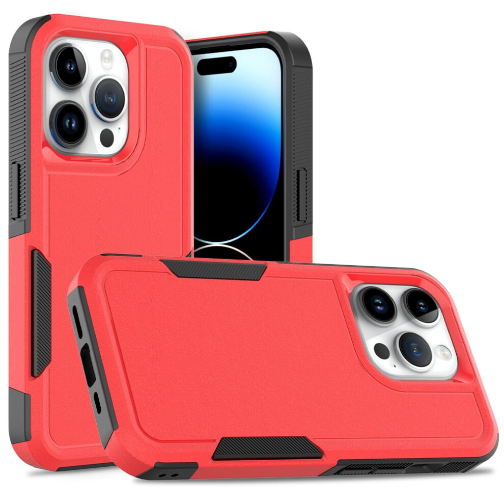 Defender Case For Iphone 15 Pro 6.1" Â Heavy Duty 1-In-1 Rugged, Dustproof, Shockproof, Non-Slip Cover, Red 9028731611082