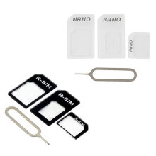 3-i-1 NanoSIM-kort til Micro SIM-kort til Standard SIM-kort Adapter Konverter Sort En Størrelse