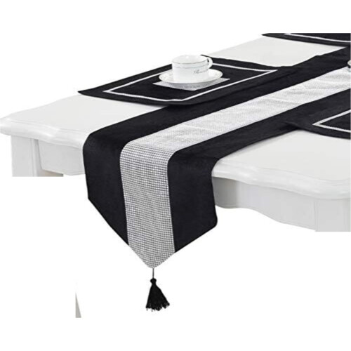 Modern Style Table RunnerClassic Table Runner with Tassels for Dining Kitchen Dresser Decor
