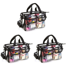 3X Transparente Umhänge Tasche, Kosmetik Tasche Wäsche Sack - Stadium Approved Wallet