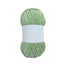 Velvet Chenille Yarn, Super Bulky Micropolyester, 100g/68m, Asparagus Green – for Crochet, Knit, Amigurumi, Blankets, Hats, Scarves, Home Decor