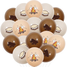 36Pcs S'more Theme Balloons Set – Latex Birthday, Baby Shower, Camping Party Decor, Compatible with Smores