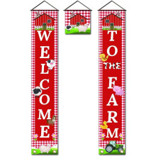 3Pcs Farm Animal Welcome Banner – Porch, Door & Party Decor for Baby Shower, Birthday, Wedding – Compatible with Farm Theme